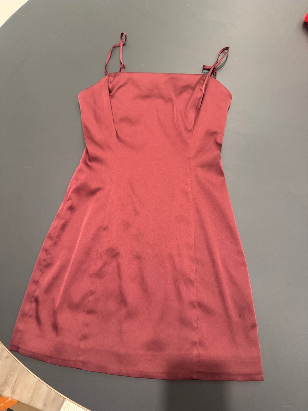 Sunday Best Burgundy Satin Mini Slip Dress